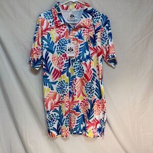 Gashouse‎ Golf retro “pineapple paradise” polo golf shirt-NWT-Large